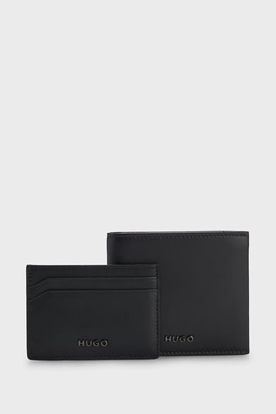 ΣΕΤ ΠΟΡΤΟΦΟΛΙ ΚΑΙ CARD HOLDER HUGO - 001 ΜΑΥΡΟ